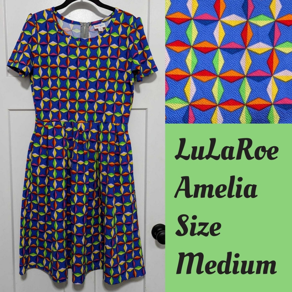 LuLaRoe Amelia Fit & Flare Sz M Dress